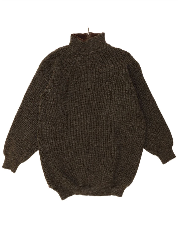 Barbour Jersey De Cuello Con Cremallera Para Hombre XL Caqui Lana Nueva