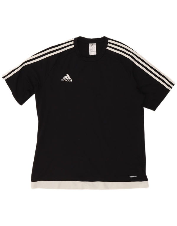 Adidas - Camiseta para hombre, talla grande, poliéster negro