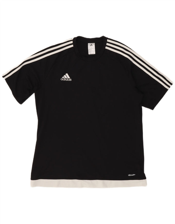 Adidas - Camiseta para hombre, talla grande, poliéster negro