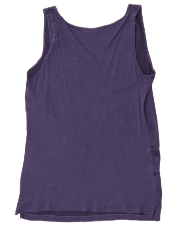 Benetton Camiseta Sin Mangas Mujer ES 42 Mediano Púrpura Poliéster