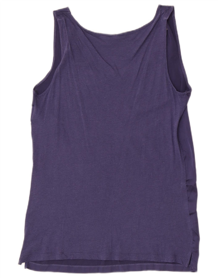 Benetton Camiseta Sin Mangas Mujer ES 42 Mediano Púrpura Poliéster