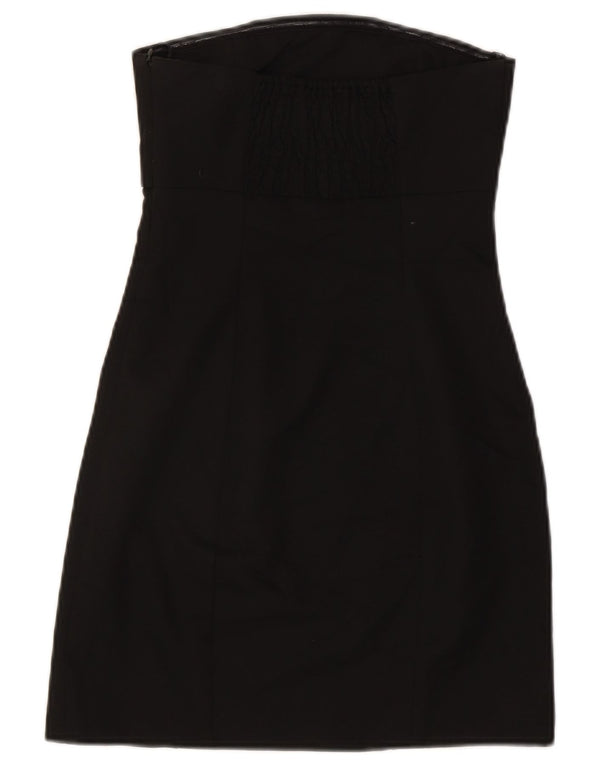 Zara Mujer Vestido Sin Tirantes UK 4 XS Poliéster Negro