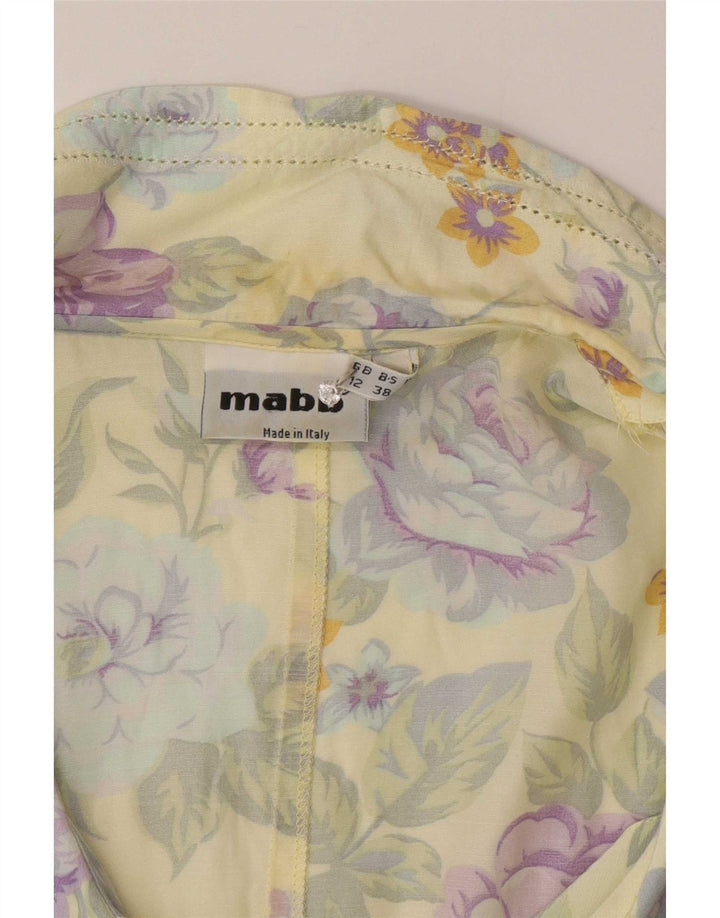 mabb Blusa de Manga Corta para Mujer UK 40 Mediana Multicolor Floral