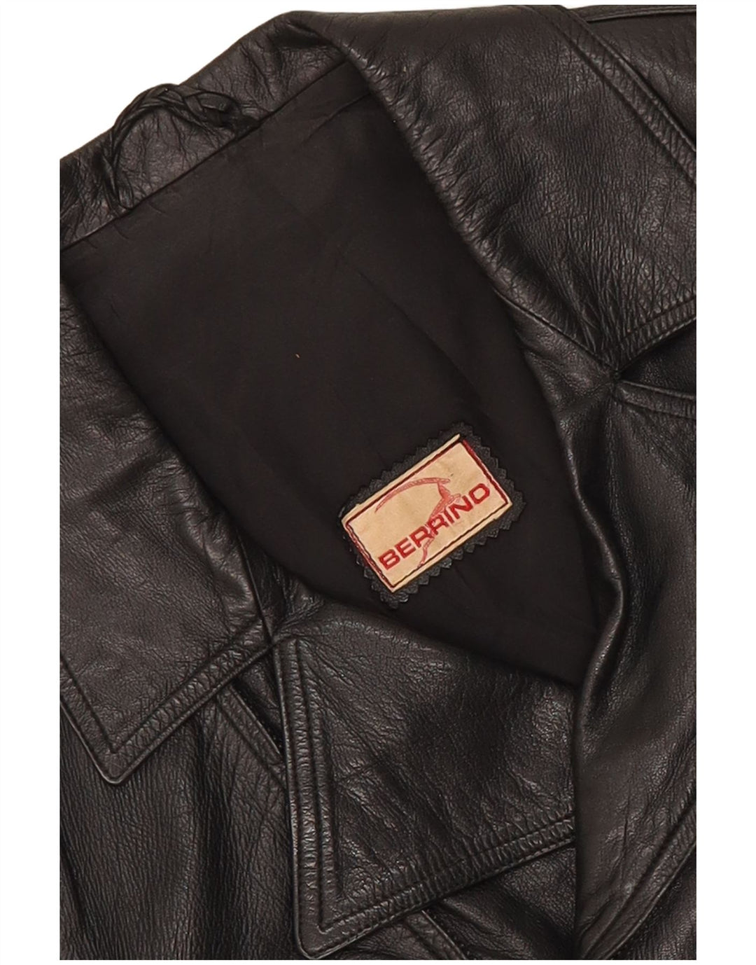 Berrino Chaqueta motera de cuero corta para hombre IT 48 Medium Black