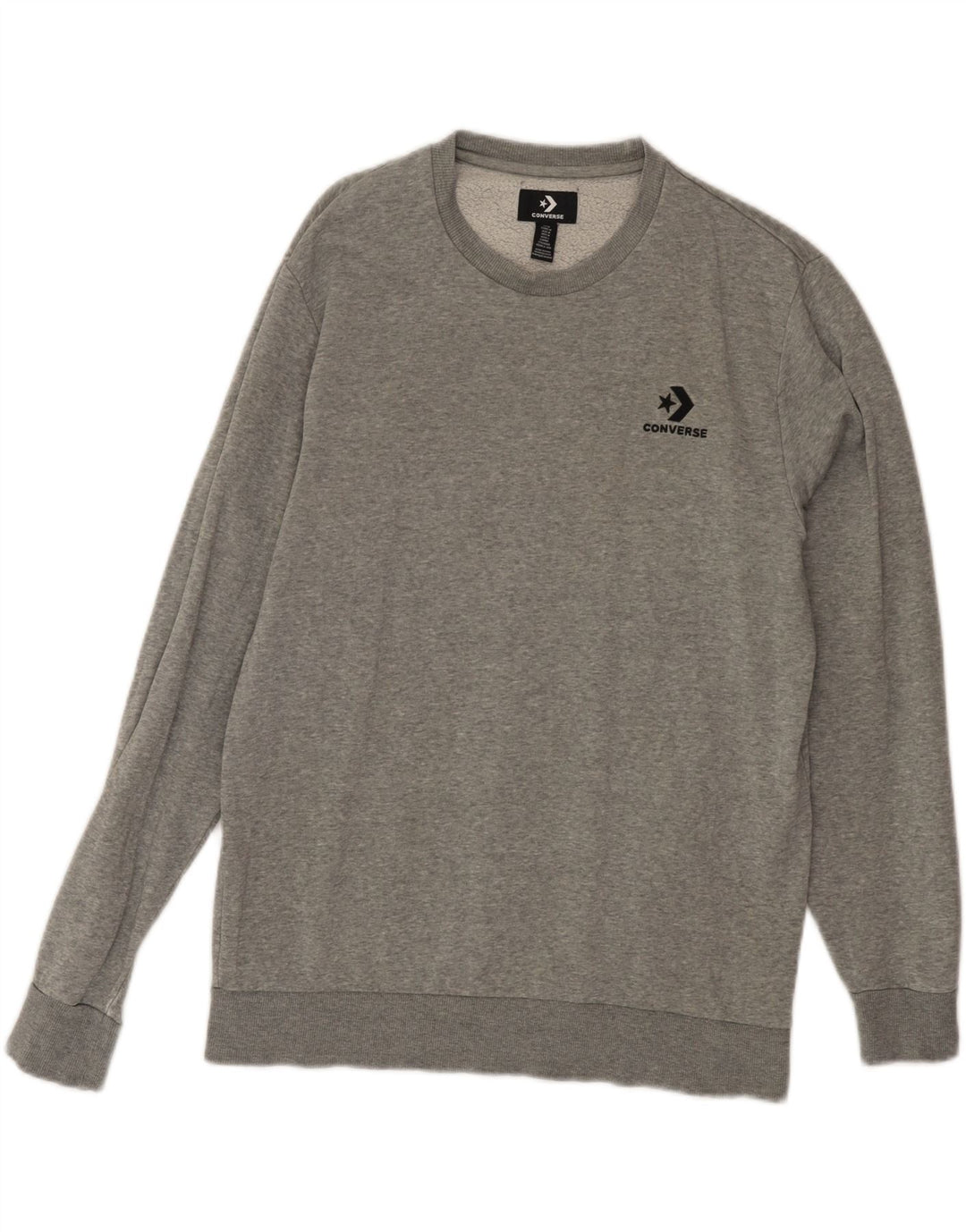 CONVERSE Hombre Sudadera Jumper Algodón Gris Medio