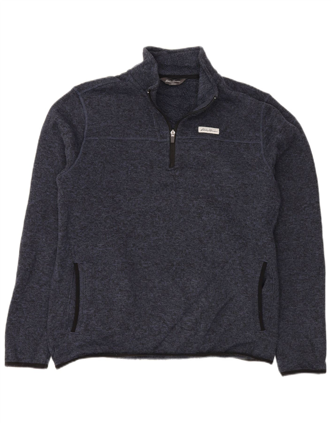 EDDIE BAUER Sudadera con cuello y cremallera para hombre Jersey grande Azul marino Poliéster