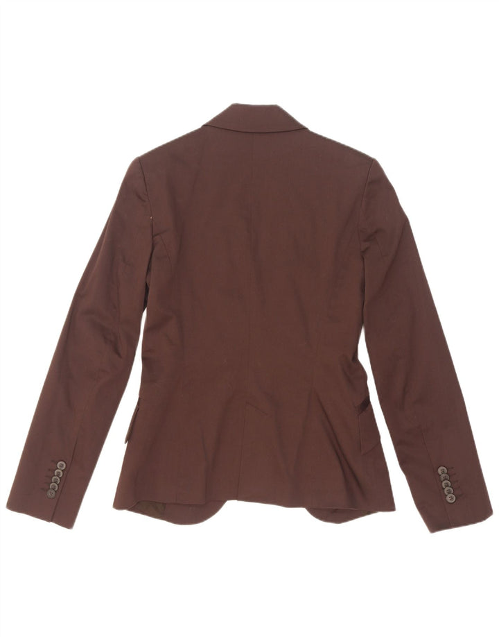 Zara Mujer Chaqueta Blazer De 1 Botón UK 10 Small Borgoña