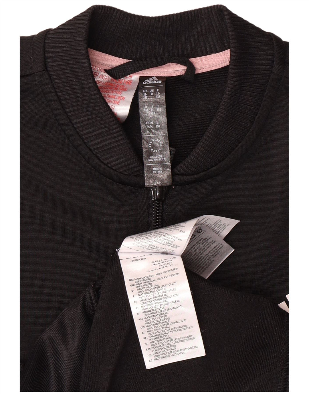 ADIDAS Chaqueta Chándal Niña 11-12 Años Negro Poliéster