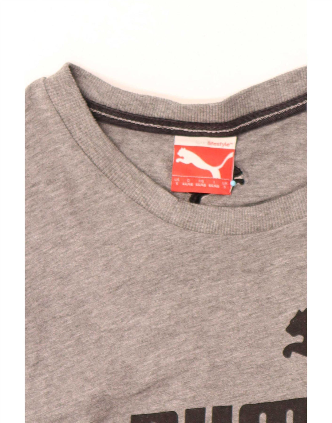 Puma Camiseta gráfica para hombre Top pequeño gris moteado