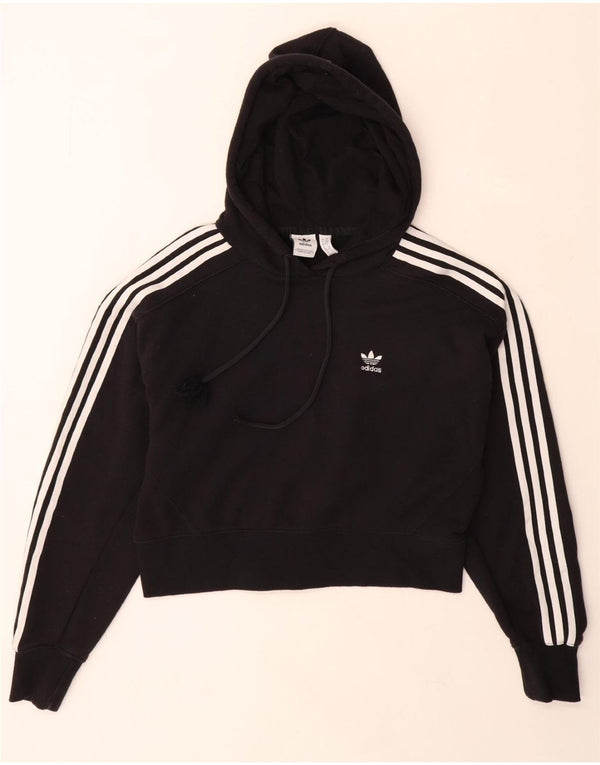 ADIDAS Jersey con capucha extragrande para mujer UK 6 XS Algodón negro