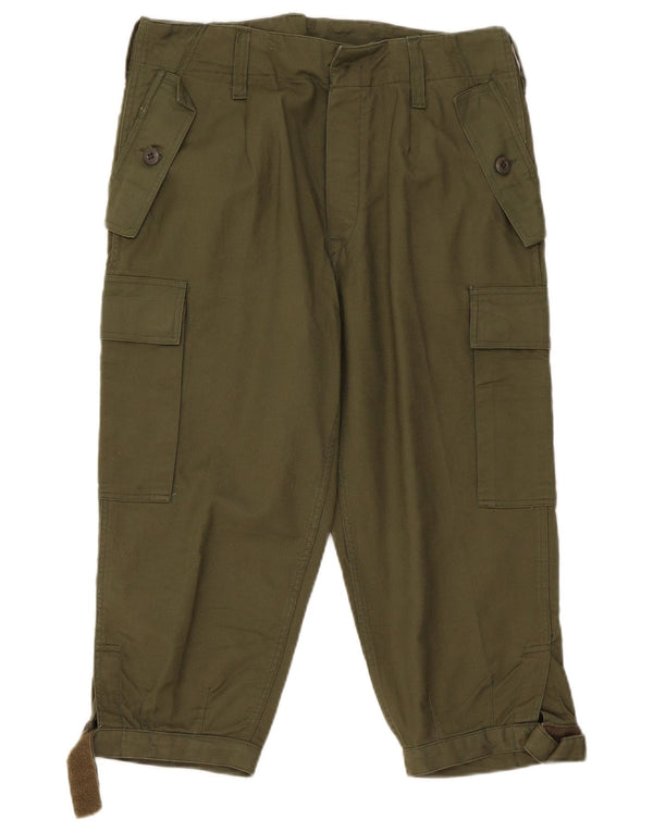 Vintage Mujer Tapered Cargo Capri Pantalones W34 L21 Caqui