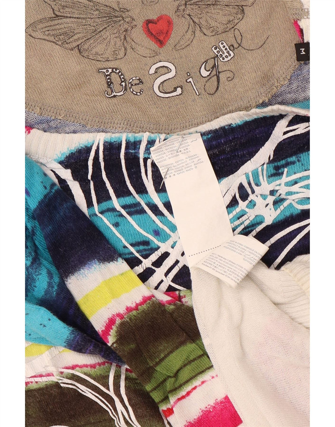 Desigual - Jersey con cuello barco para mujer, talla M, multicolor