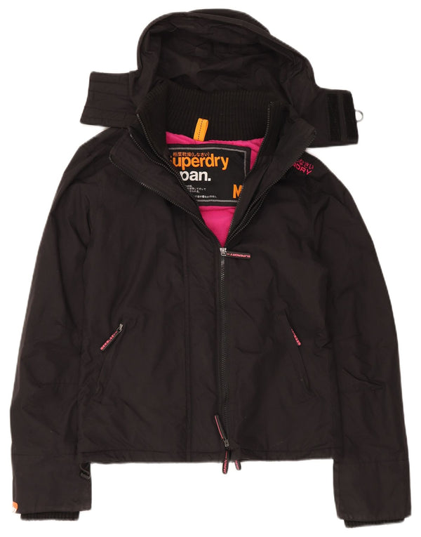 Superdry Chaqueta Cortavientos Con Capucha Para Mujer UK 44 Medium Black Nylon