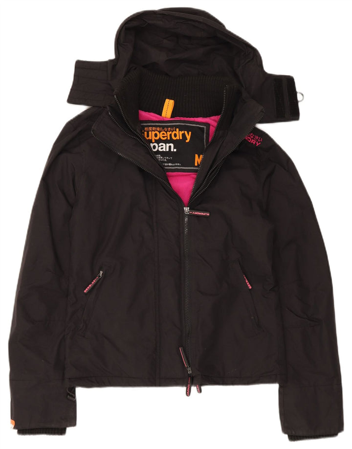 Superdry Chaqueta Cortavientos Con Capucha Para Mujer UK 44 Medium Black Nylon