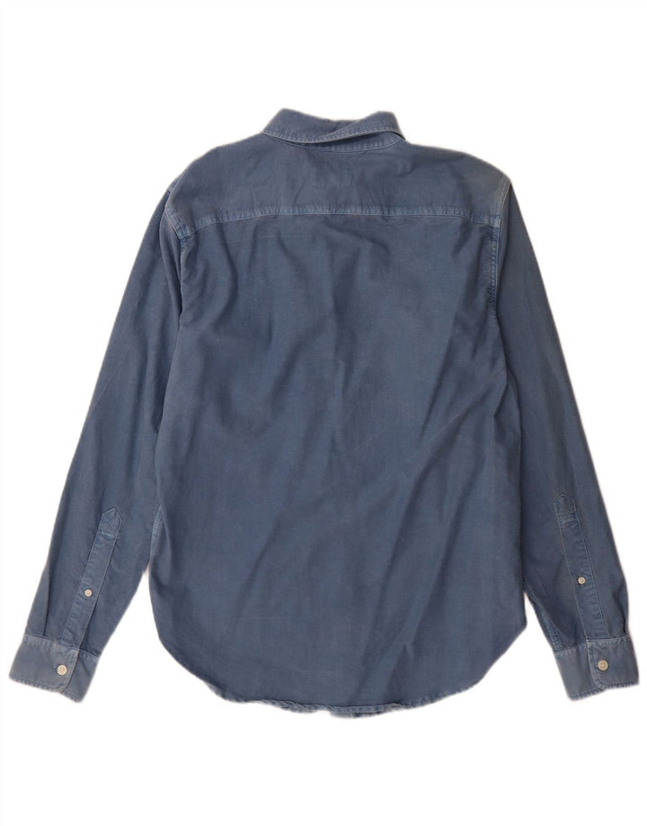 Camisa Abercrombie & Fitch Hombre Algodón Azul Medio