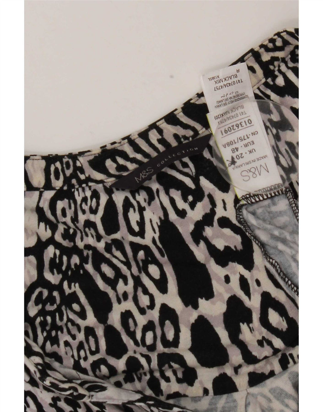 Marks & Spencer Blusa para Mujer Top UK 20 2XL Estampado Animal Multicolor