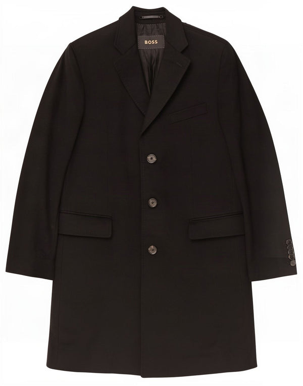 Hugo Boss Abrigo Colombo para hombre UK 52 XL Cachemira negra