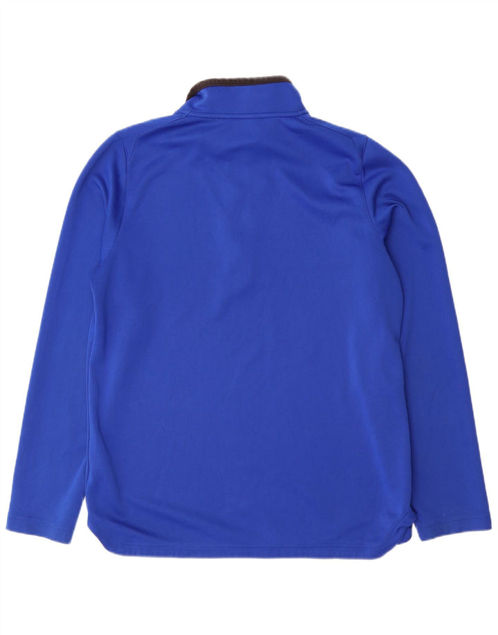 Reebok - Chándal con cremallera y cuello gráfico para hombre, parte superior de poliéster azul grande