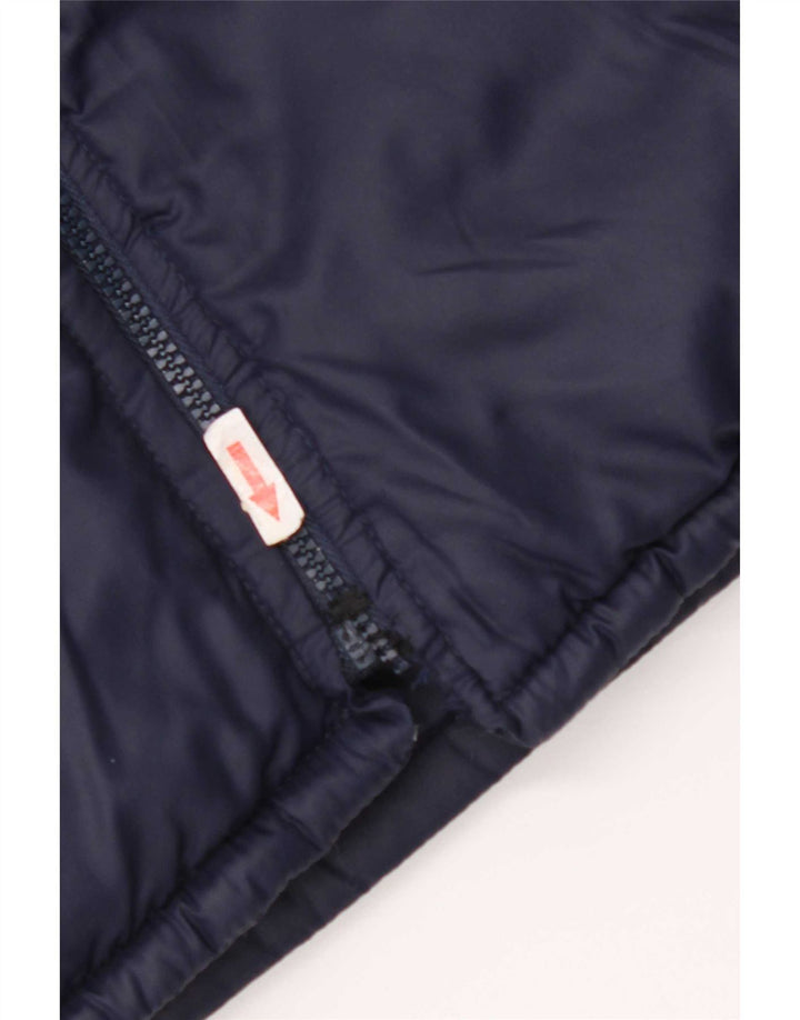 Vintage hombres reversible chaqueta acolchada Reino Unido 38 medio azul marino colorblock