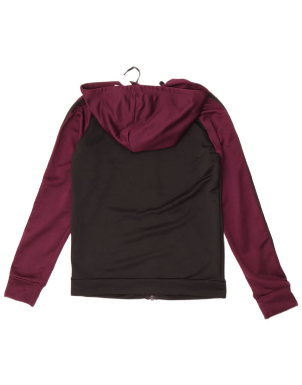 Adidas Sudadera con capucha y cremallera para mujer UK 12/14 Medium Black Colourblock