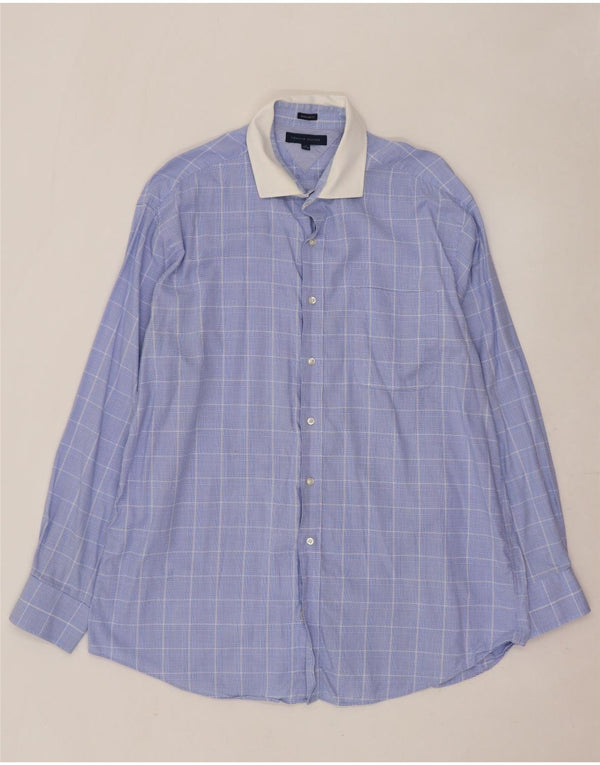 Tommy Hilfiger Camisa de corte regular para hombre Talla 17 XL Cuadros azules