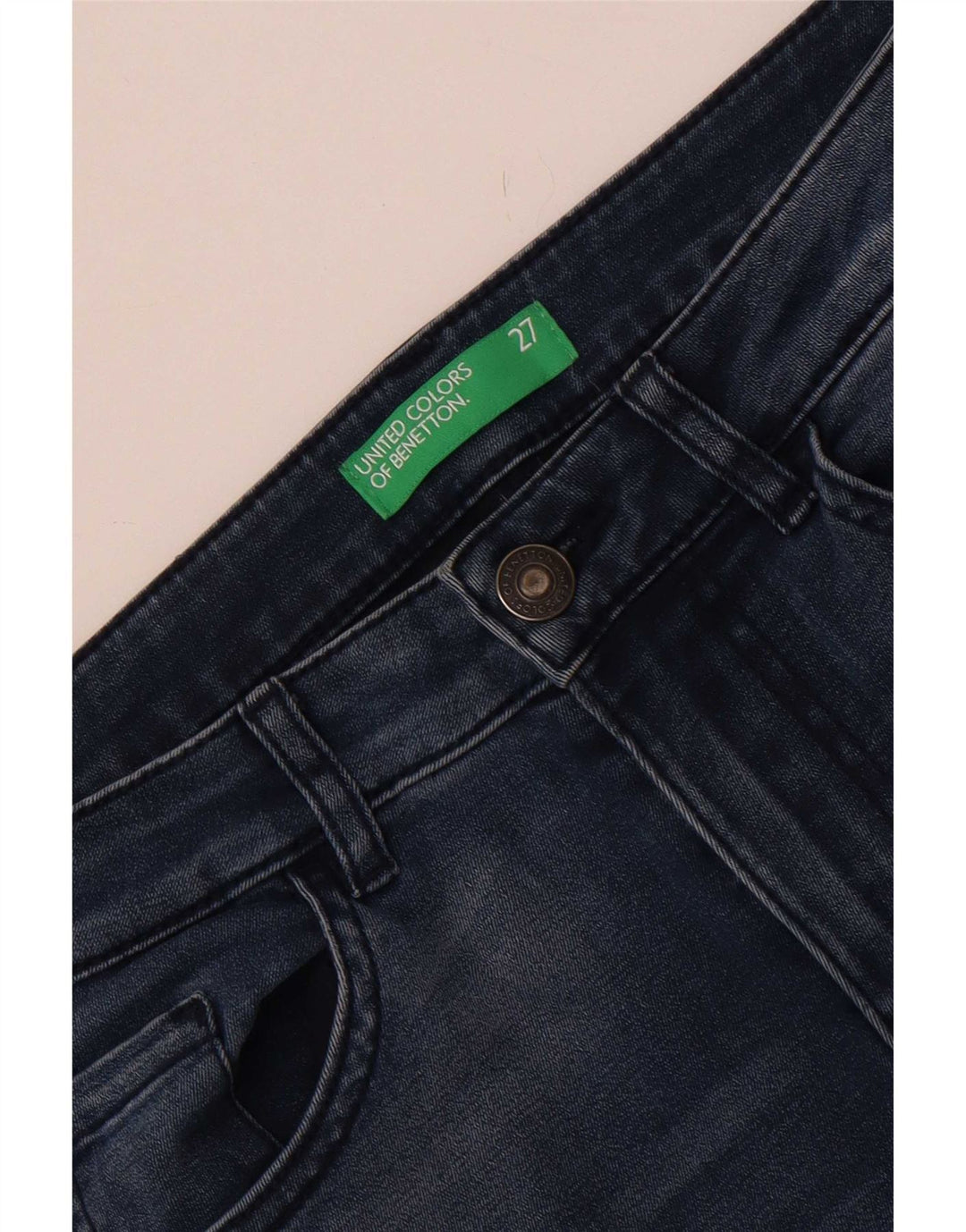 Benetton Vaqueros Pitillo Mujer W27 L27 Azul