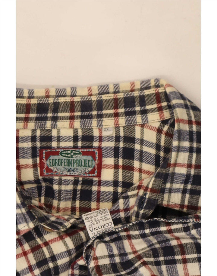 European Project Camisa de franela para hombre 2XL Algodón a cuadros multicolor