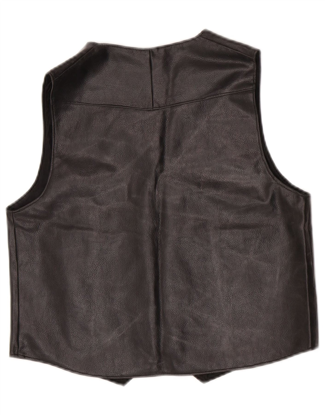 Vintage mujer cuero chaleco Reino Unido 14 medio negro