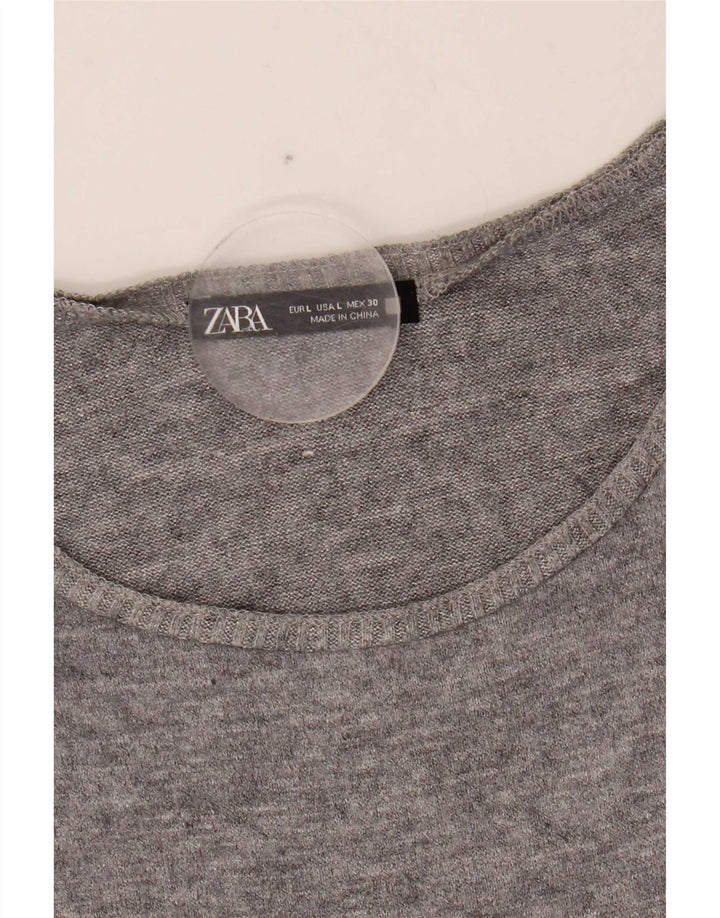 Zara Mujer Chaleco Top Reino Unido 40 Grande Gris Fair Isle
