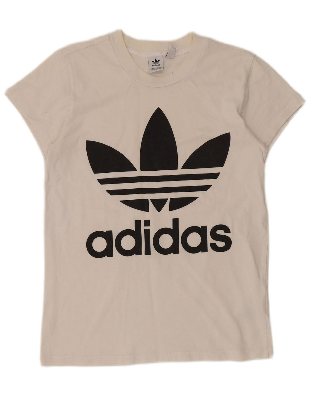 ADIDAS Camiseta con gráfico extragrande para mujer UK 2 2XS Algodón blanco