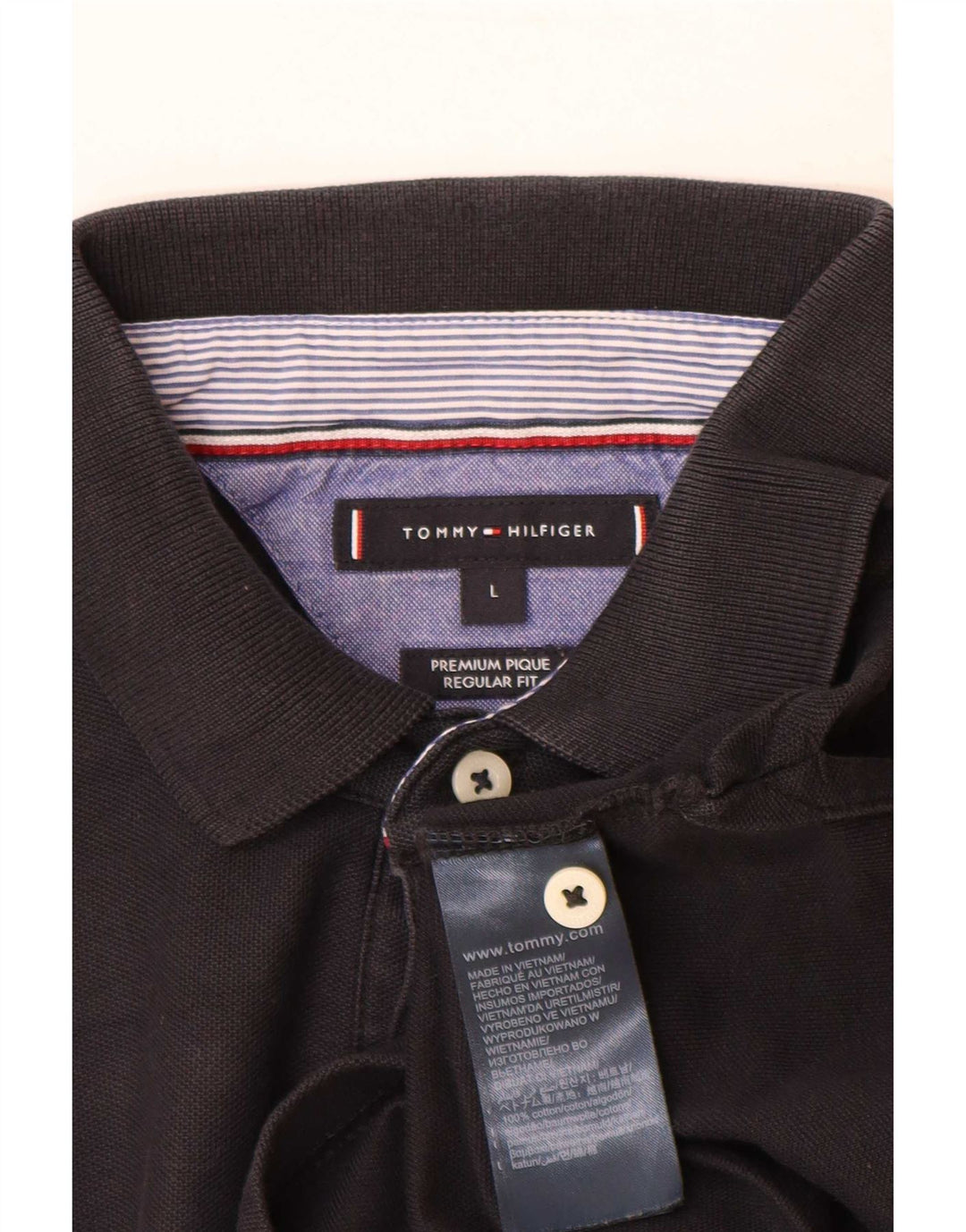 Tommy Hilfiger Polo Regular Fit para Hombre Algodón Negro Grande