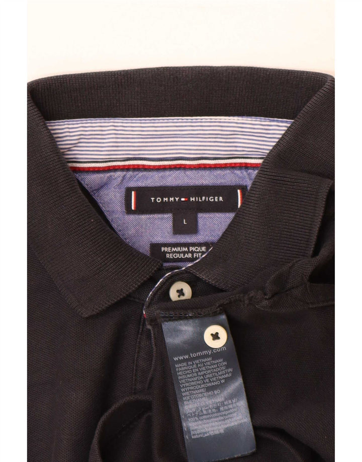 Tommy Hilfiger Polo Regular Fit para Hombre Algodón Negro Grande