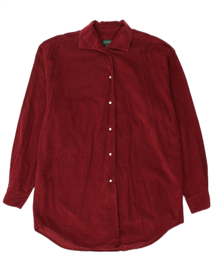 J. CREW Camisa de pana extragrande para mujer UK 10 Small Borgoña Algodón