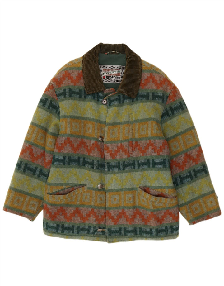Abrigo cortavientos para hombre Redpoint IT 48 Lana geométrica verde medio azteca