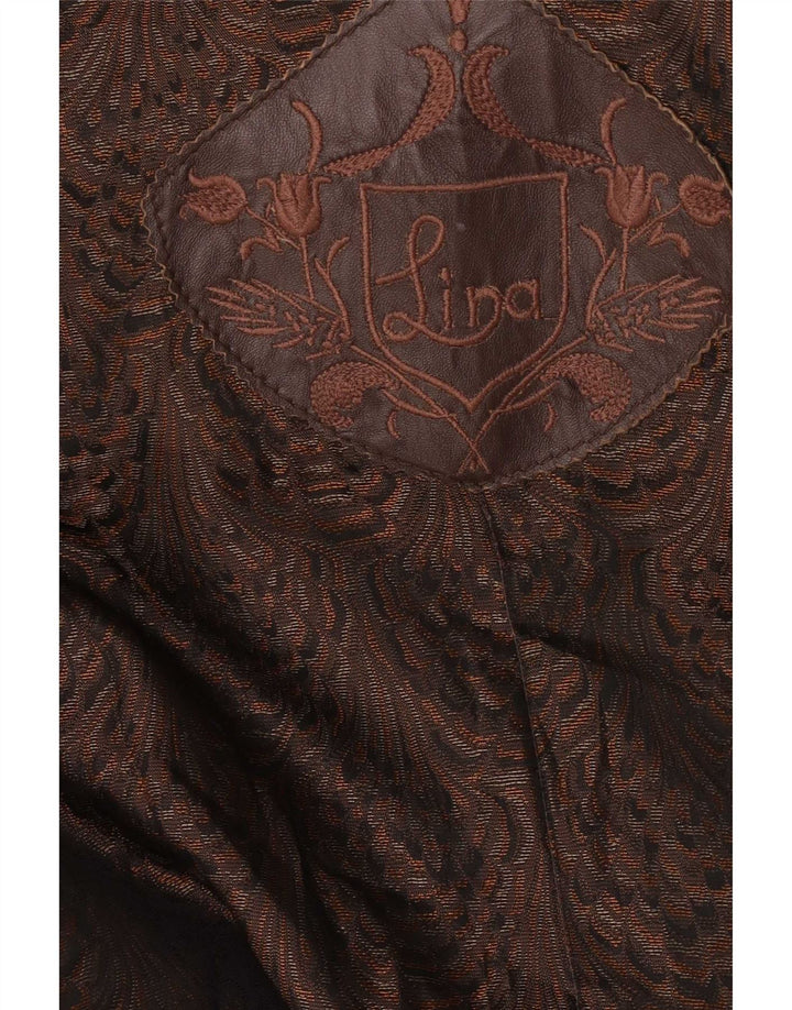 Vintage mujer abrigo Reino Unido 18 XL marrón