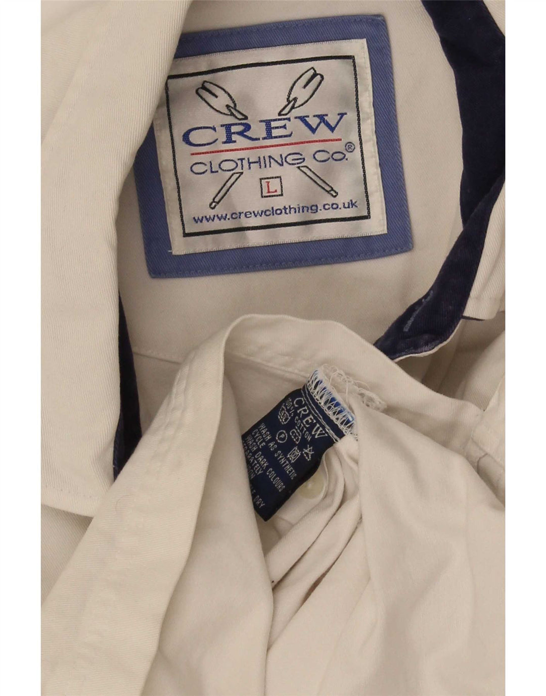 Crew Clothing Camisa tipo jersey para hombre Algodón a rayas blancas grandes