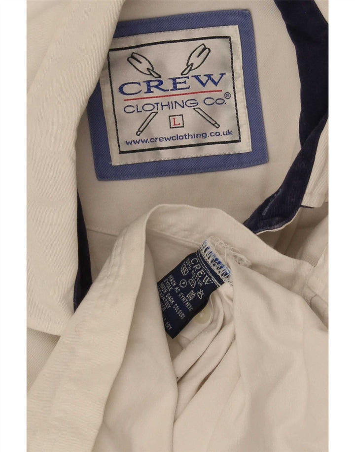 Crew Clothing Camisa tipo jersey para hombre Algodón a rayas blancas grandes