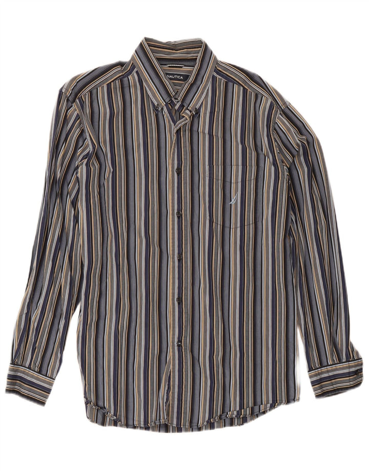 Nautica Mens Shirt Large Multicoloured Striped Cotton