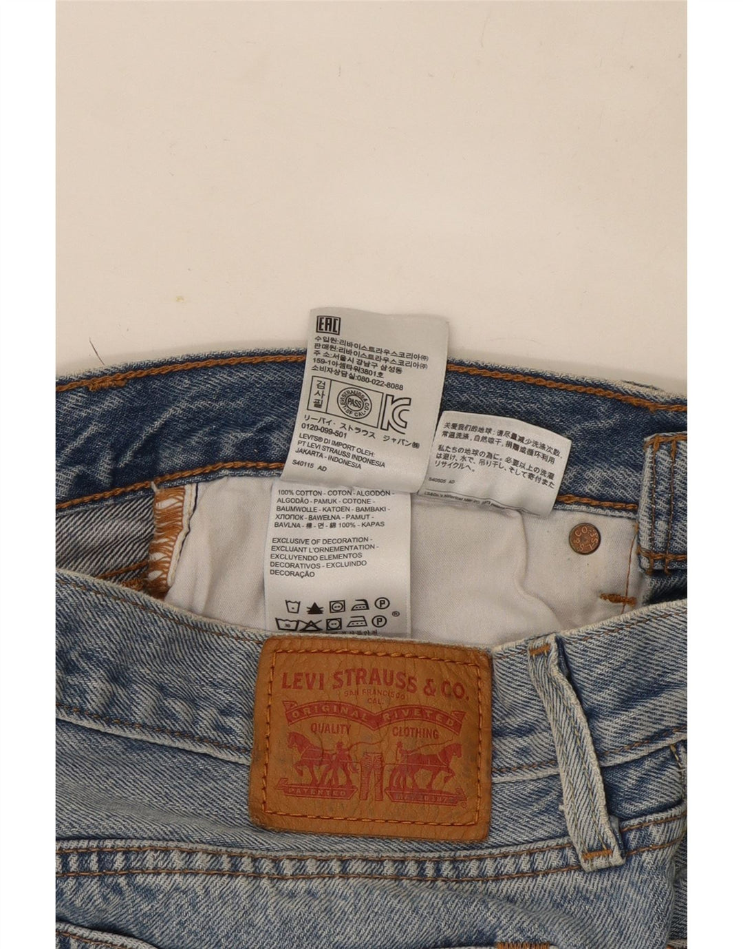 Minifalda vaquera desgastada W28 de algodón azul medio para mujer Levi's