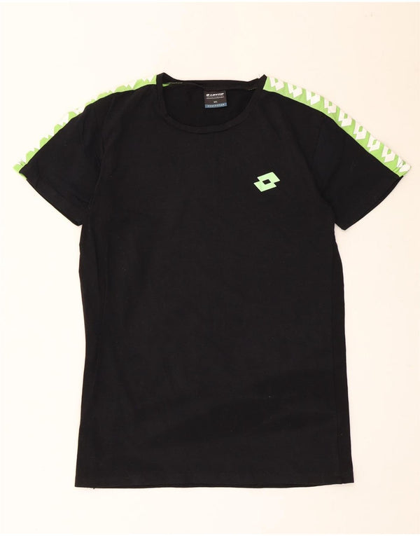 Lotto Hombre Camiseta Gráfica Top Medium Negro Colorblock Algodón
