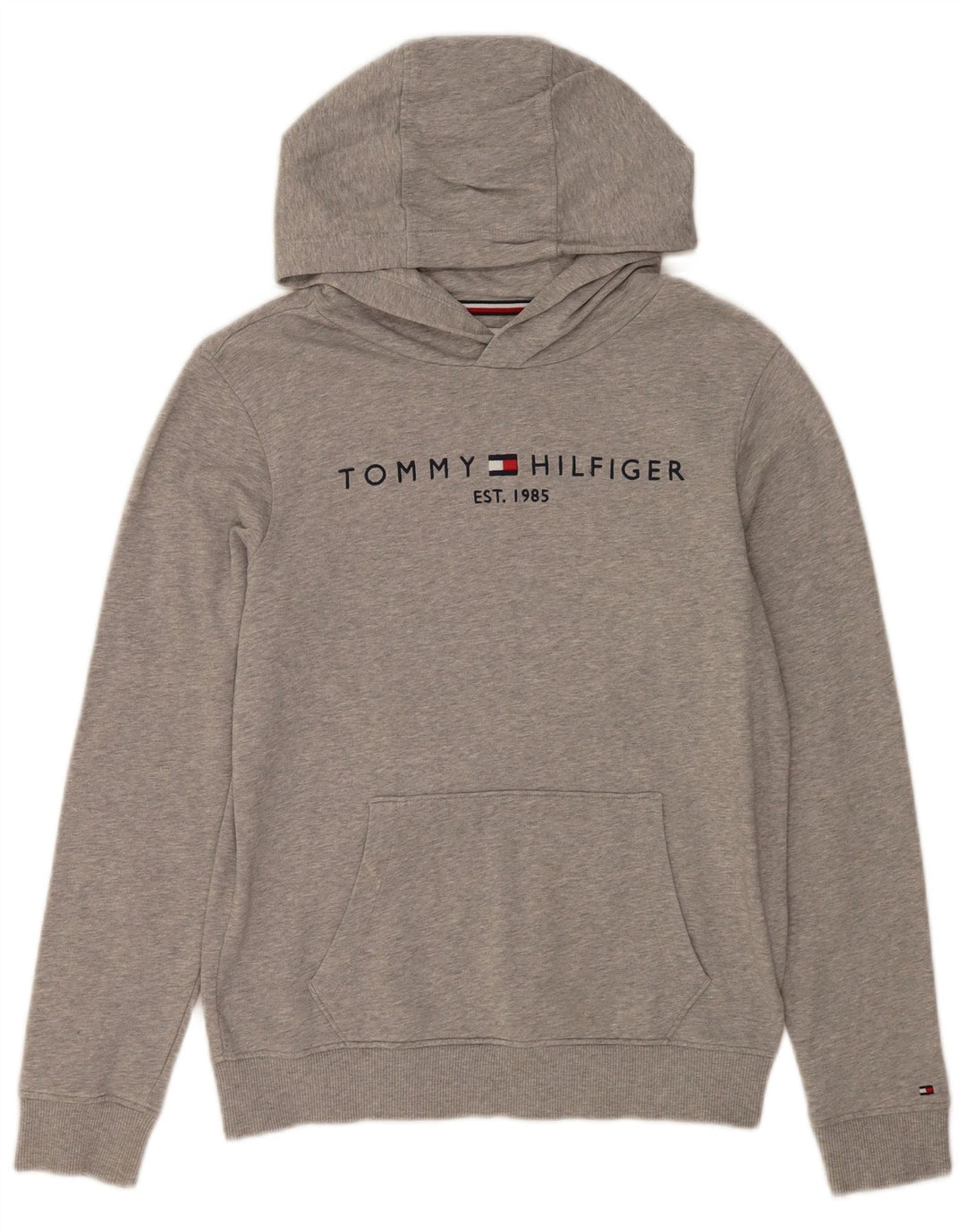 TOMMY HILFIGER Jersey con capucha gráfico para niña 13-14 años Algodón moteado gris
