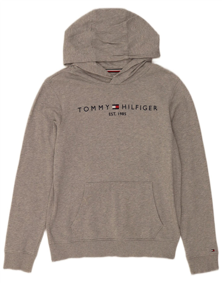 TOMMY HILFIGER Jersey con capucha gráfico para niña 13-14 años Algodón moteado gris
