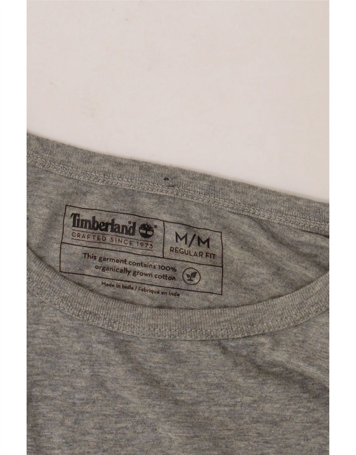 TIMBERLAND Camiseta gráfica de ajuste regular para hombre Top de algodón moteado gris medio