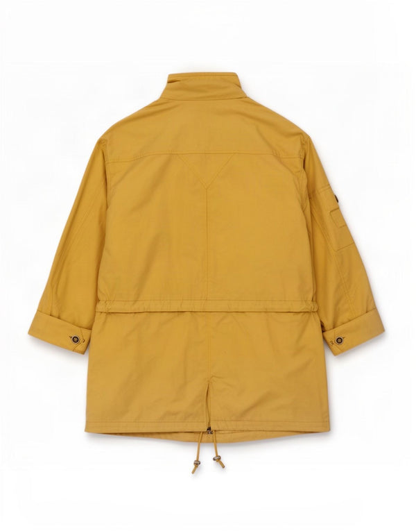 Vintage mujer con capucha abrigo cortavientos de gran tamaño Reino Unido 18 XL amarillo