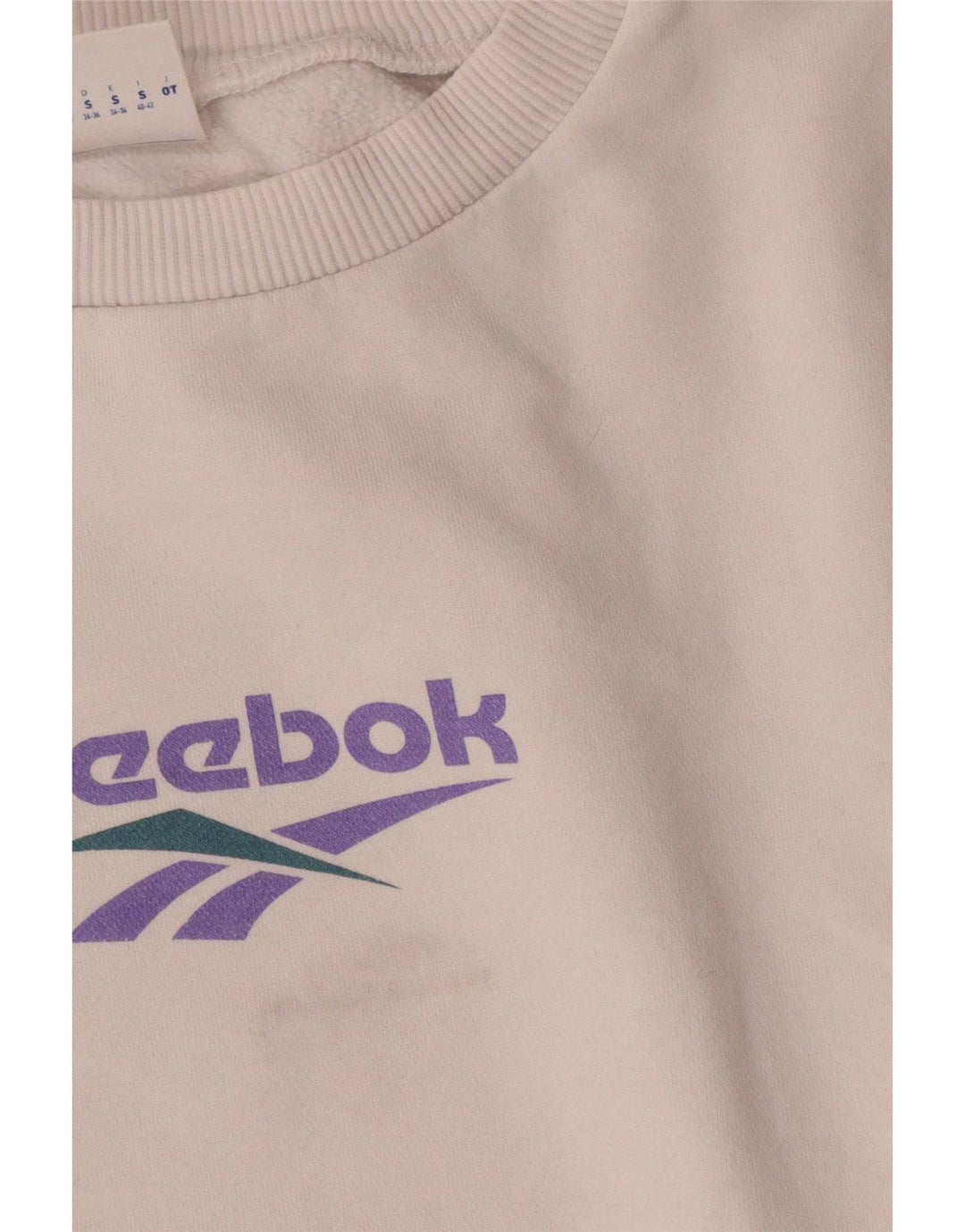 Reebok Sudadera corta extragrande para mujer UK 8/10 Small White