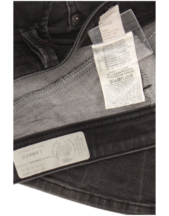 Diesel Hombre Larkee Regular Jeans Rectos W33 L30 Algodón Negro