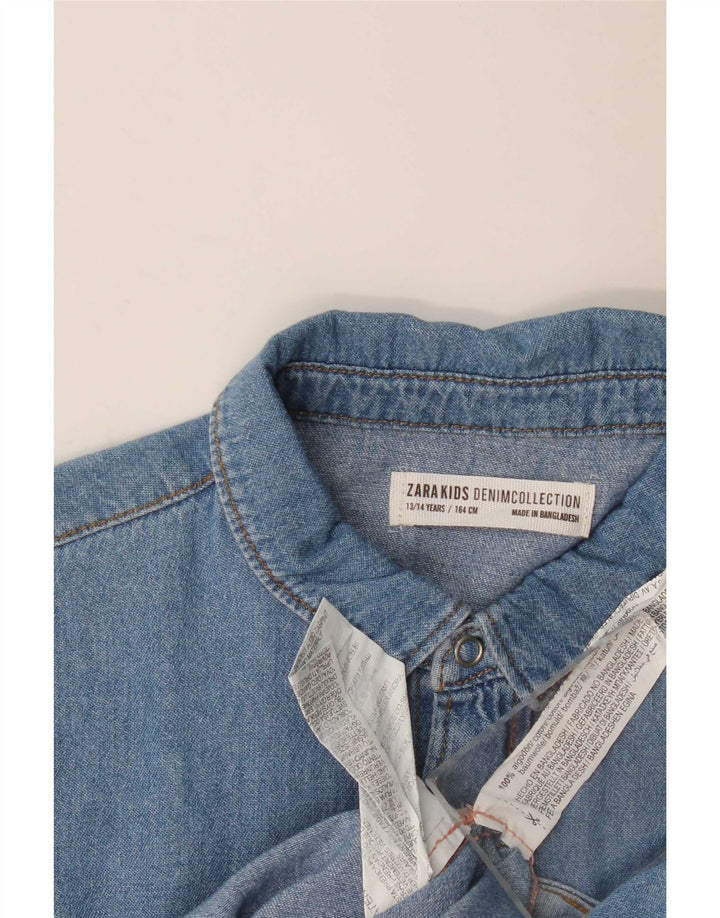 Zara Camisa Vaquera Niño 13-14 Años Azul Algodón