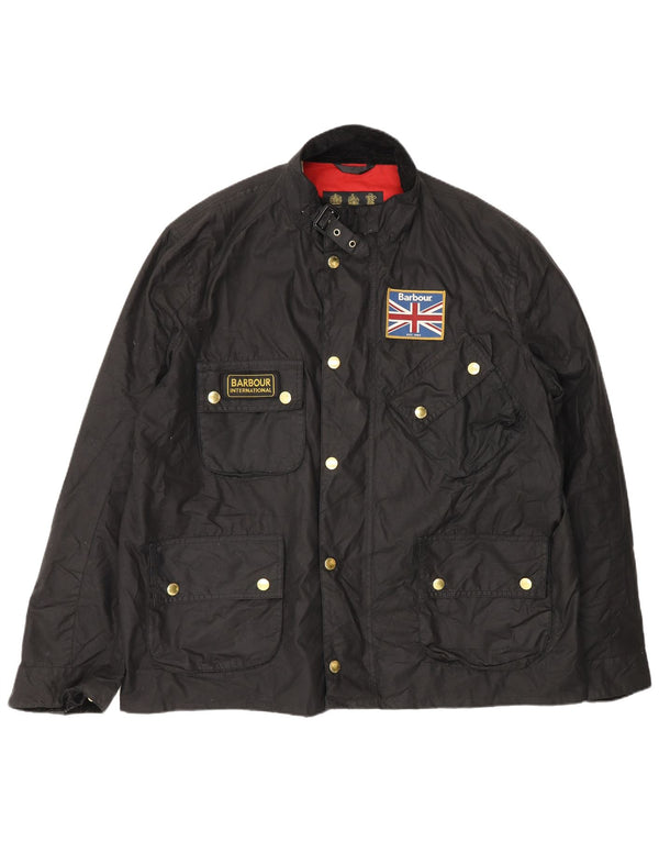 Barbour Chaqueta de algodón encerado para hombre UK 44 2XL Algodón negro