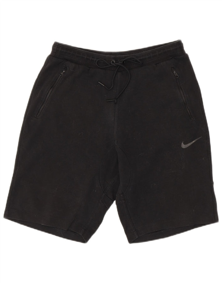NIKE Pantalones cortos deportivos para hombre, tamaño grande, algodón negro
