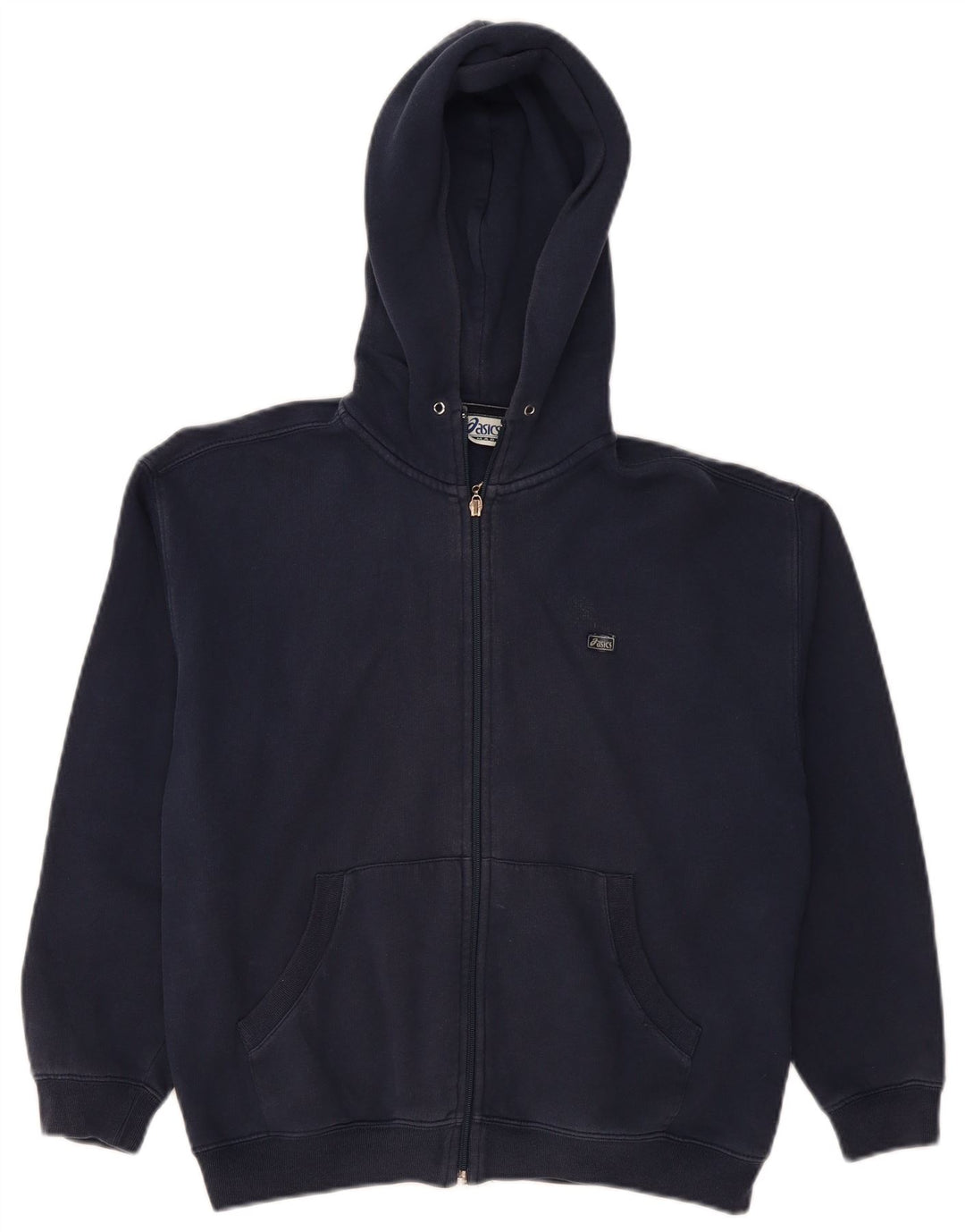 ASICS Sudadera con capucha y cremallera para niño 11-12 años Azul marino